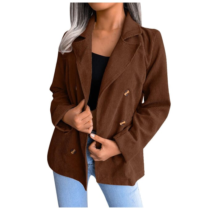 Dames herfst- en wintermode kleine jastopjes met dubbele rij knopen S