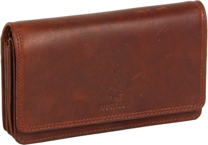 MUSTANG Leren Portemonnee Como Luanda Wallet Cognac Lichtbruin