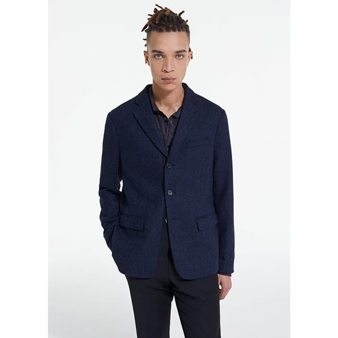 The Kooples Jacket Only Zig Zag Pattern Navy Taglia: 50 | Blazers Outlet | Uomo | Blu