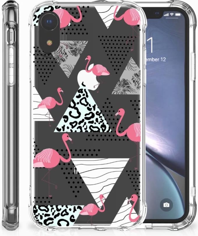 Apple iPhone Xr Case Anti-shock Flamingo Triangle