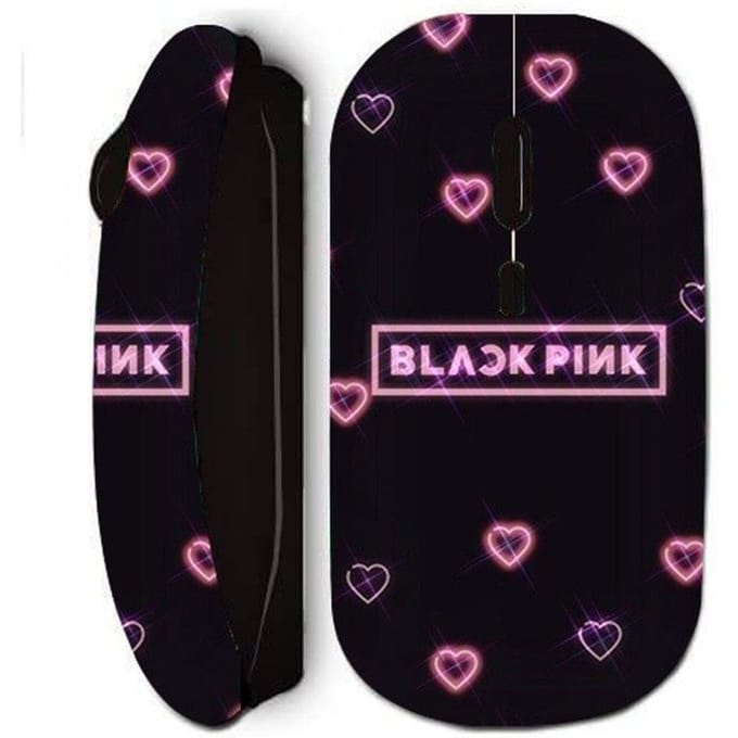 Draadloze muis - Blackpink - Roze hart - Ergonomisch - Optisch - 80 g