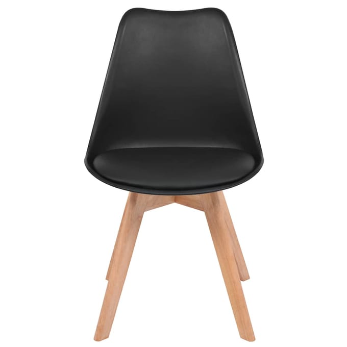 vidaXL - Eetkamerstoelen - 4 - st - kunststof - zwart