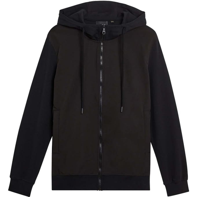 Lyle & Scott Heren Hybrid Softshell Volledige Ritssluiting Hoodie (Zwart)