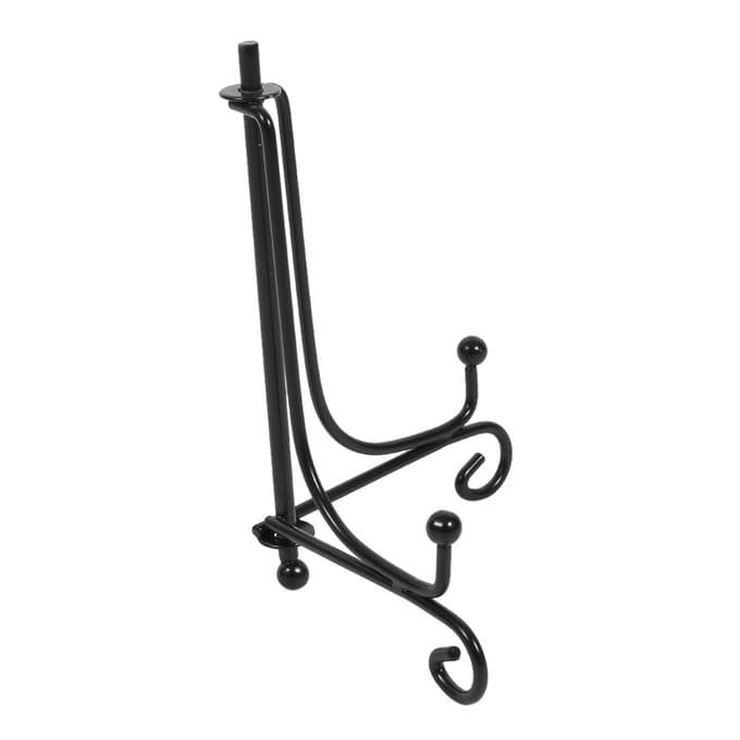 1 pcs 4    12  Iron Easel Classic Display Stand Bowl Plate Photo Frame Book Artwor Black 4 inches