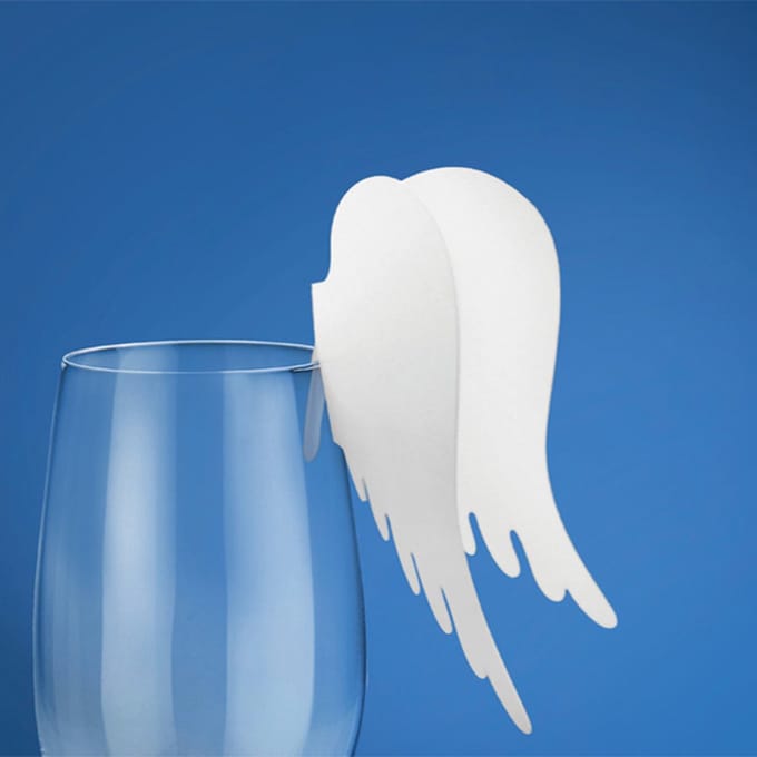 Partydeco - Naamkaartje vleugels voor glas (10st)