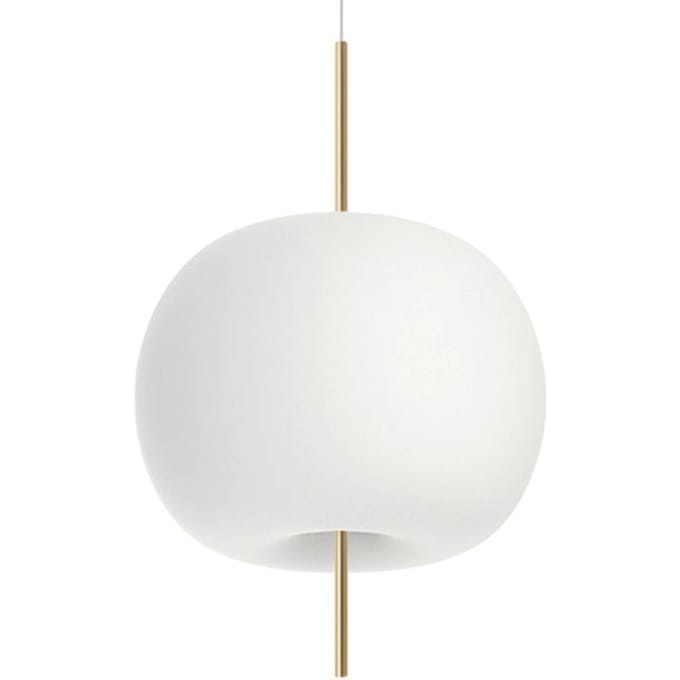 kdln hanglamp Kushi, messing/wit, Ø 43 cm, dimbaar