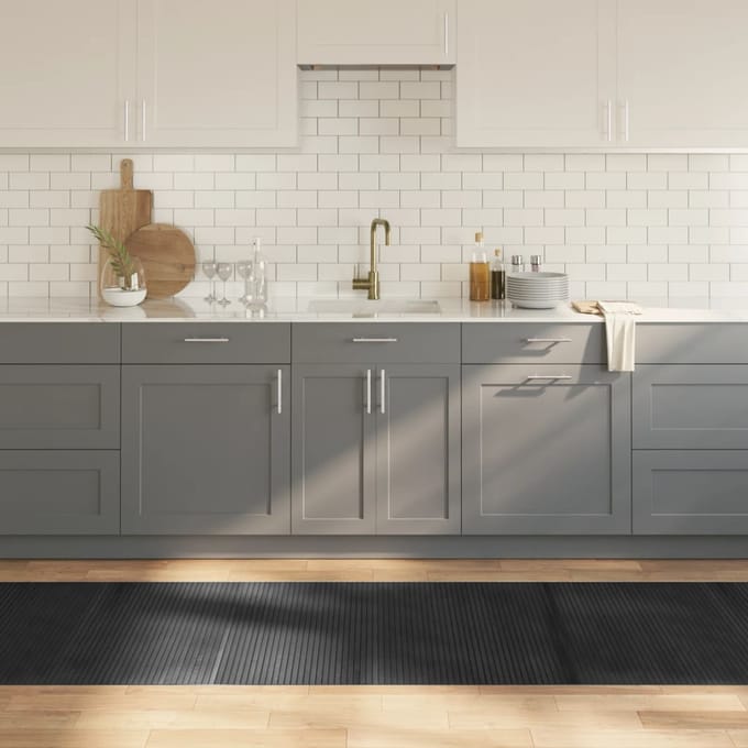 vidaXL Vloerkleed rechthoekig 80x500 cm bamboe grijs