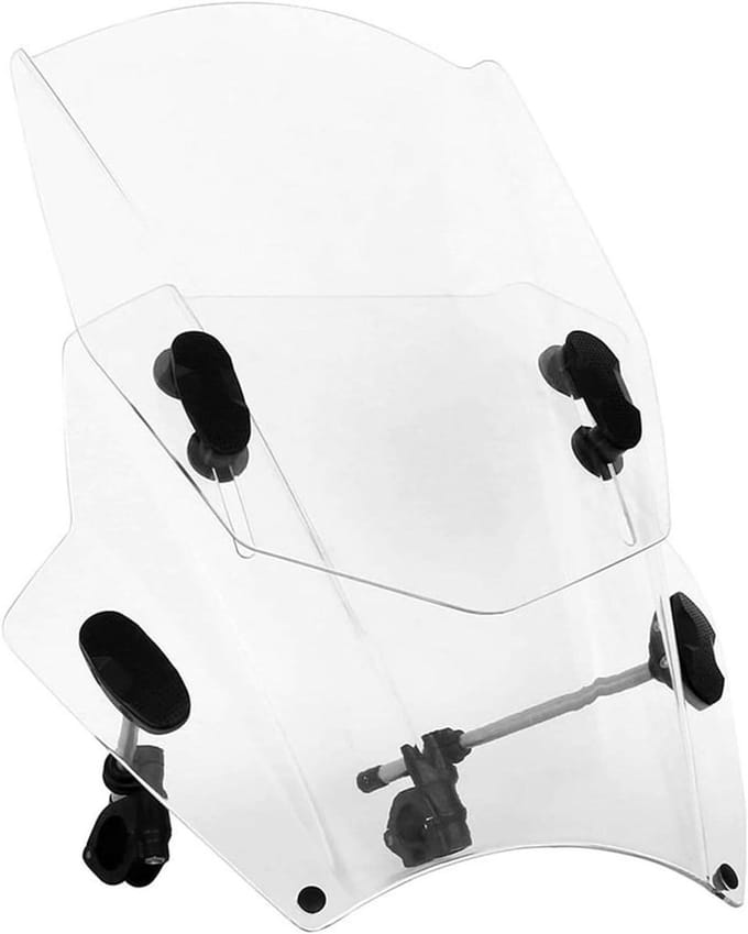 Motor Windscherm - Winddeflector Spoiler - Comfortabel Rijden - Verstelbare Hoogte - 41 cm Breed - Transparant