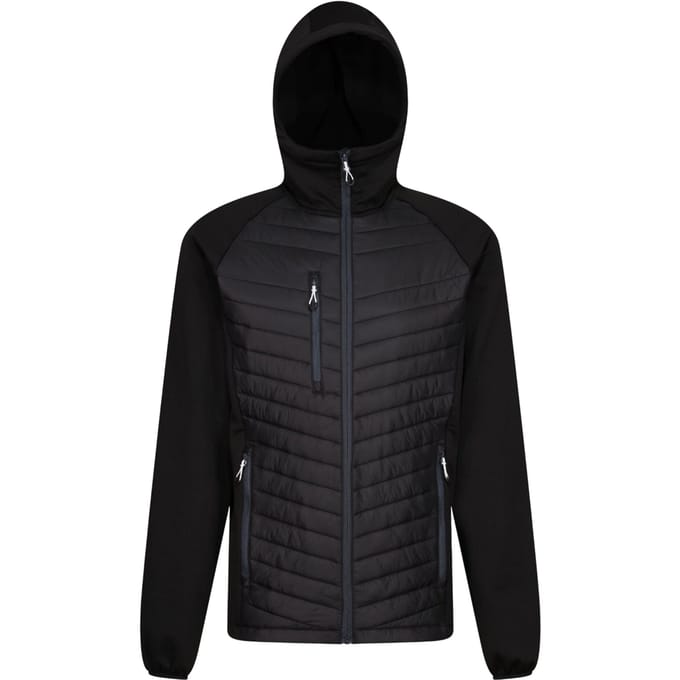 Regatta Heren Navigate Hybride Hooded Jacket (Zwart/Seal Grijs)