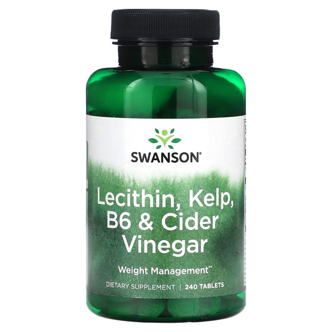 Lécithine, Varech, B6 & Vinaigre de Cidre, 240 Comprimés