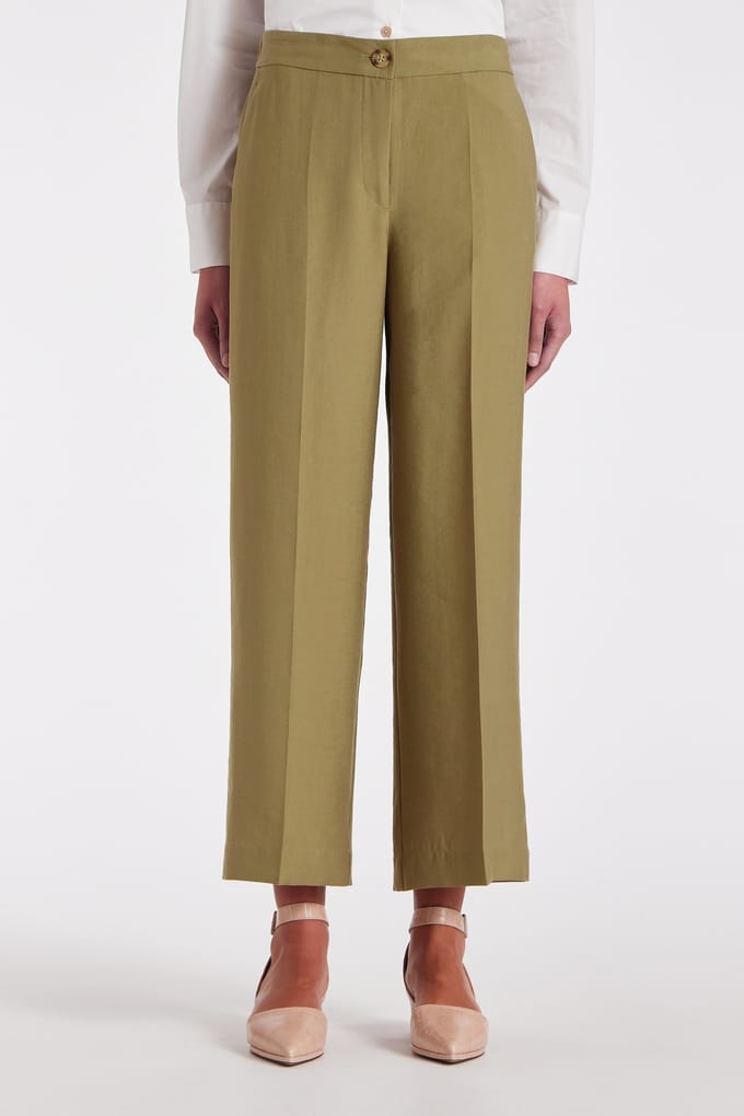 Paul Smith Trousers Lt Greyish Green Größe: 40 | Stoffhosen Outlet | Damen | Grün
