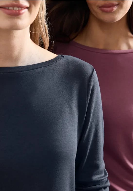 Set van 2 longsleeves met boothals