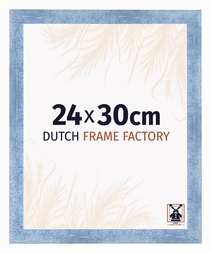 Fotolijst 24x30 cm - MDF - Helder Blauw Geveegd - Praag