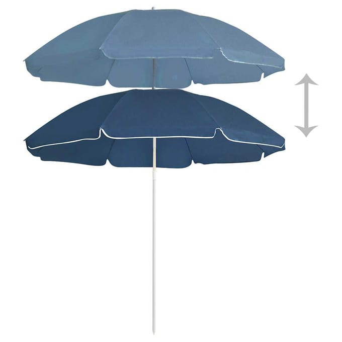 vidaXL - Parasol - met - stalen - paal - 180 - cm - blauw