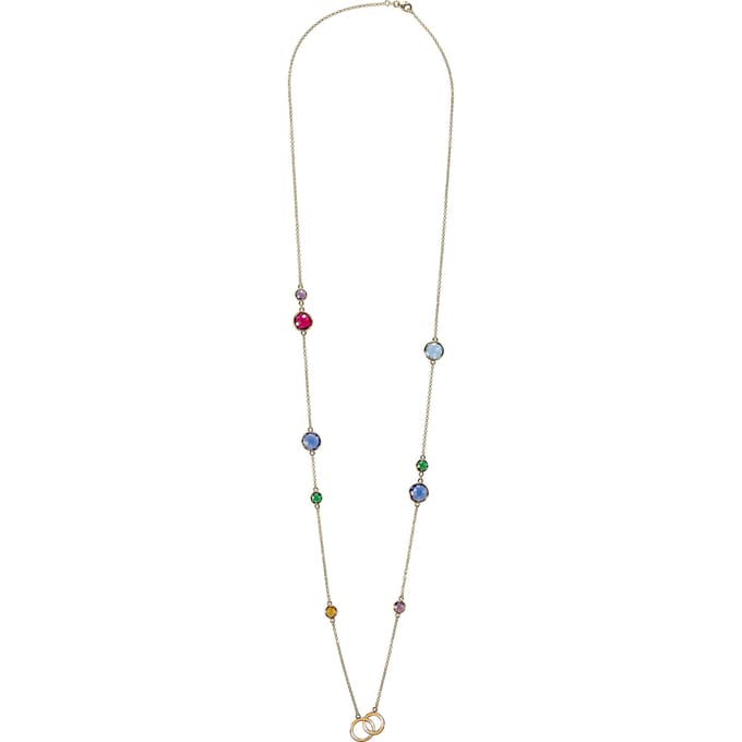 Orphelia ZK-7409/G - Ketting - Zilver 925 verguld - Multicolor Stenen - 90 cm