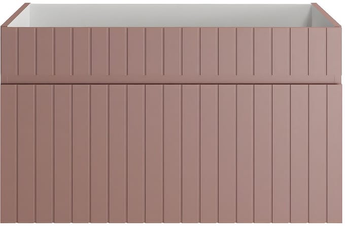 Vente-unique Roze hangmeubel onder wastafel met strepen - 80 cm - SATARA
