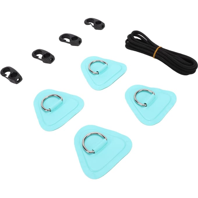 Roestvrij Staal D-ring Patch Kit PVC Paddle Board D-ringen met 2,5m Koord voor Kajak Opblaasbare Boot Lichtgroen lichtgroene kleur