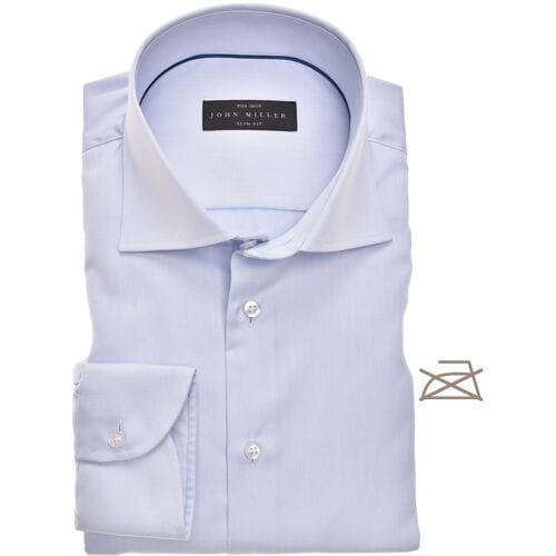 John Miller Overhemd Slim Uni Non Iron Licht Blauw / male