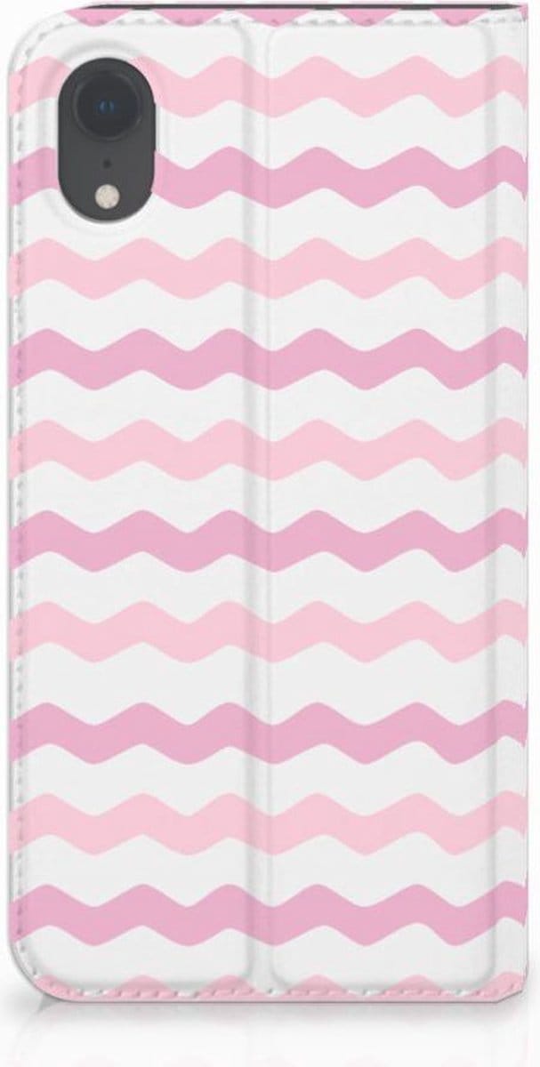 Apple iPhone Xr Hoesje met Magneet Waves Roze