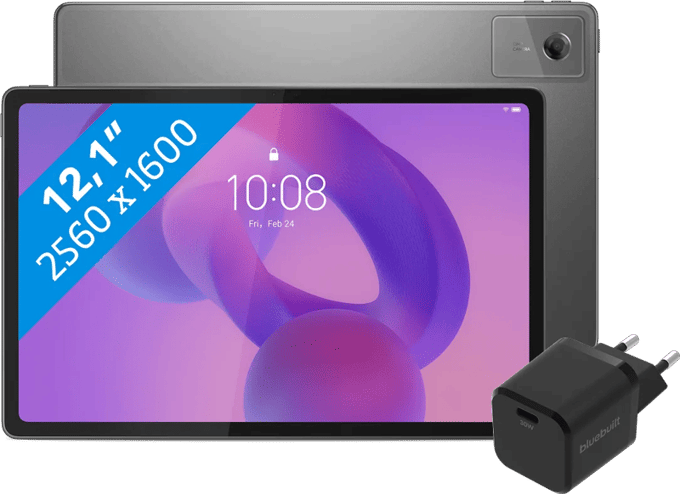 Lenovo Idea Tab Plus 12,1 inch 256GB Wifi Grijs met Stylus + BlueBuilt Oplader