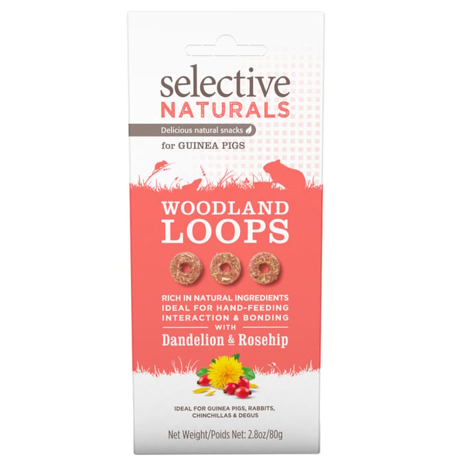 2x80g Selective Naturals Woodland Loops voor cavia's
