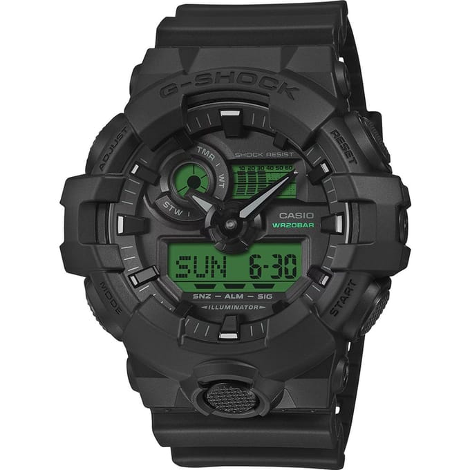 G-Shock Classic Style GA-700BEG-1AER GA-700 Series - Electro Green Horloge