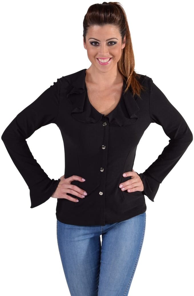 Jersey blouse zwart - Maat S