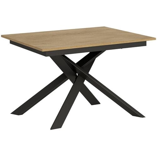 ITAMOBY Uitschuifbare tafel 90x120/180 cm Ganty Nature Oak - rand in dezelfde kleur als het Antraciet frame
