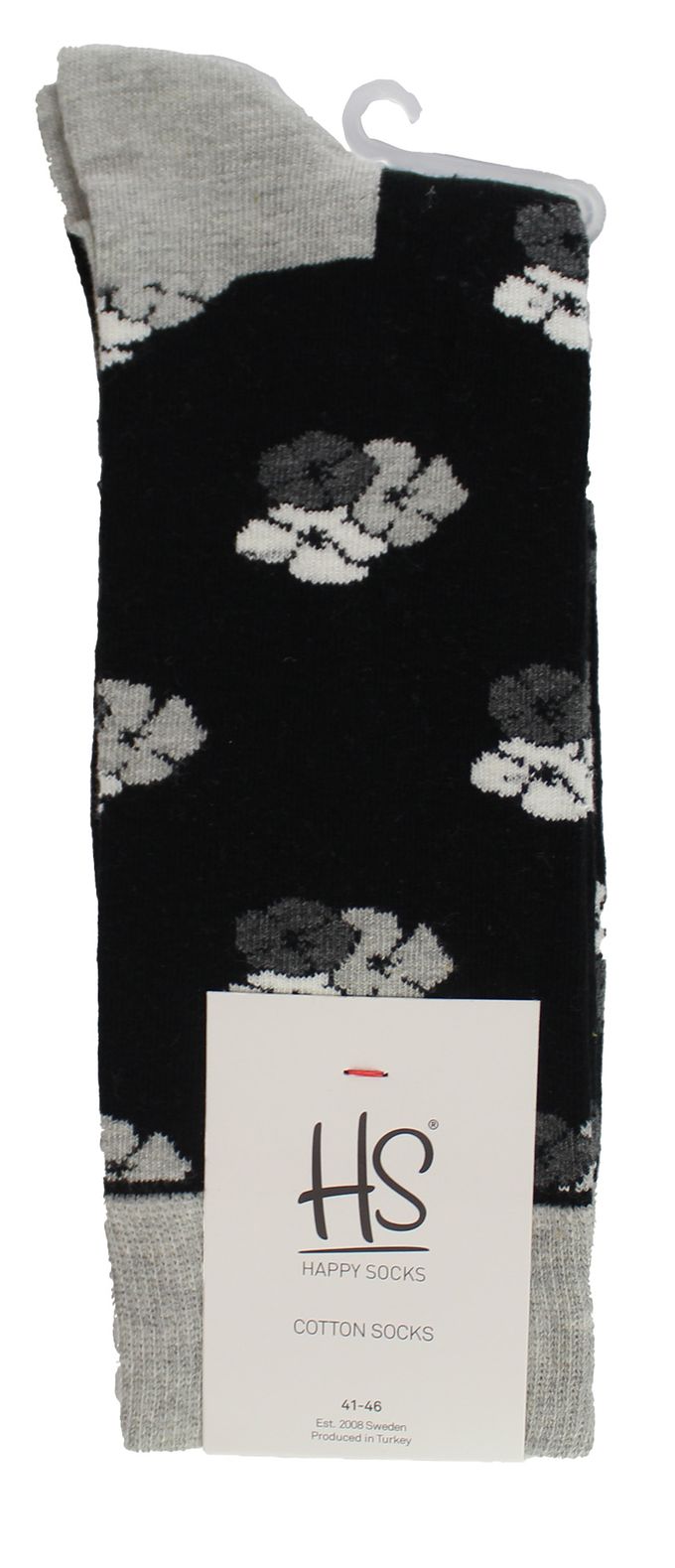 HS by Happy Socks - Heren 3-pack Classic Flower Kousen - Bloem (Zwart)