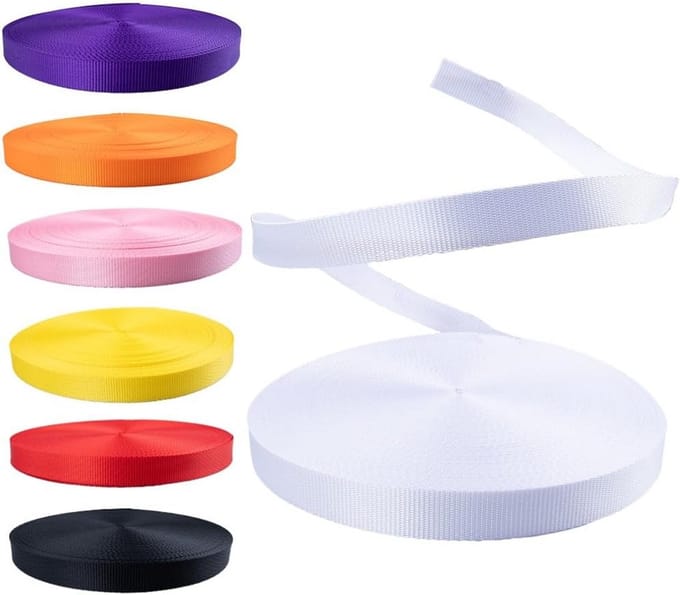 Sterke Polyester Band 2,5 cm Breed - Laag-elastisch Wit Textiel voor Vracht & Marine Gebruik