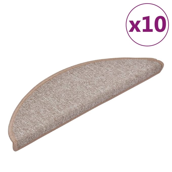 vidaXL - Trapmatten - 10 - st - 56 - x - 17 - x - 3 - cm - Non-Slip - Lichtbruin