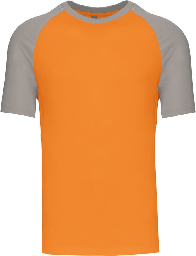 Kariban Baseball - Tweekleurig t-shirt K330 - Orange / Light Grey - S
