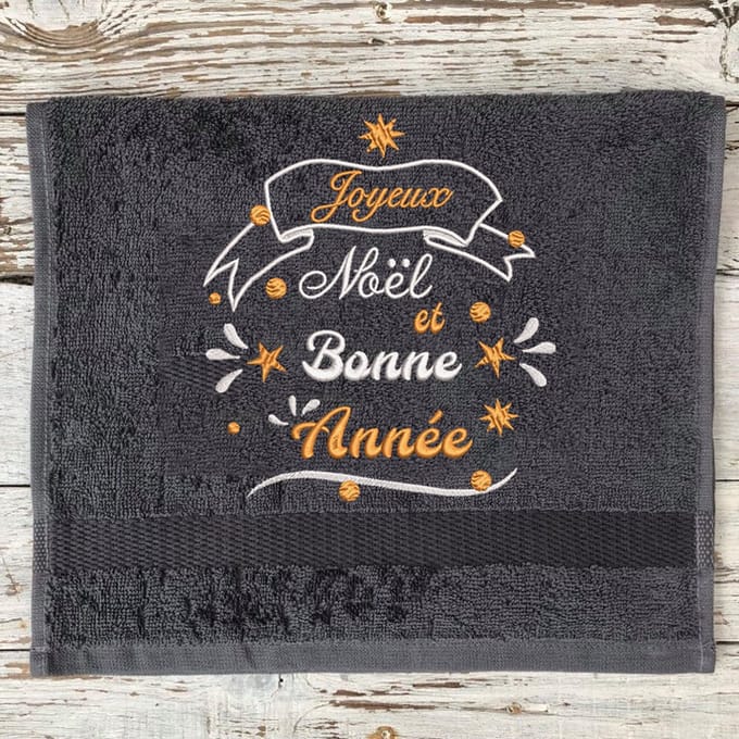 Gastendoek- Joyeux Noël et Bonne Année - Grijs