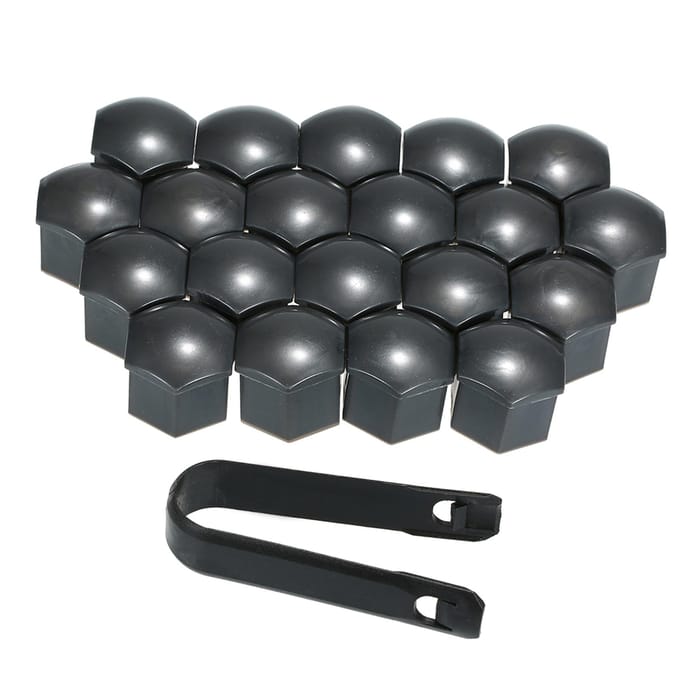 20 stks Universele 19mm Wielmoer Covers Wielmoer Caps Schroef Protector GY grijs