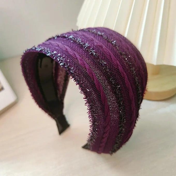 Brede Chiffon Stof Haarband Vrouwen Haarband Haaraccessoires Voor Dame 1pcs paars