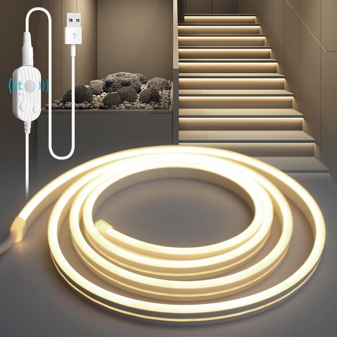 Flexibele LED Strip met Bewegingssensor en Timer - 2 Meter - Neutraal Wit Licht - Kast- en Trapverlichting