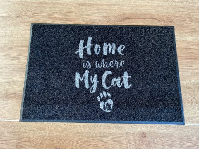 ADmat | deurmat Home is where my cat is | zwart | 75x50cm |