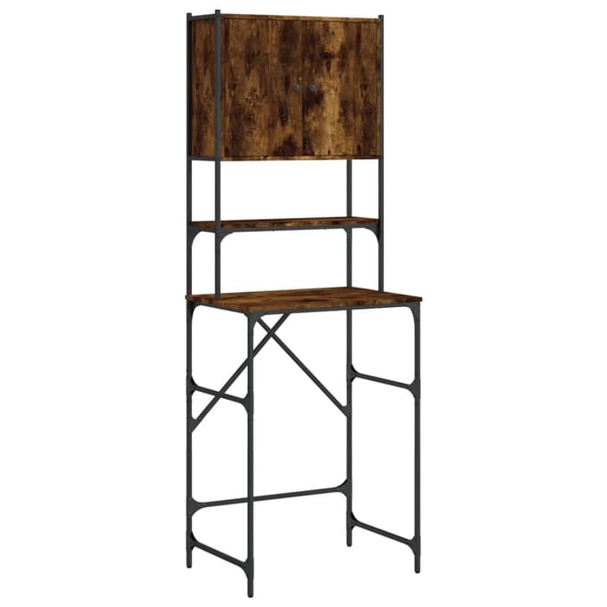 vidaXL - Wasmachinekast - 68x48,5x194 - cm - gerookt - eikenkleurig