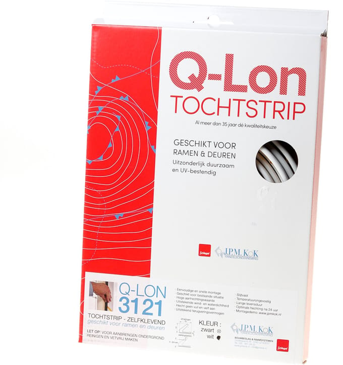 Qlon 3121 Tochtstrip Afdichtingsprofiel 7m - Wit
