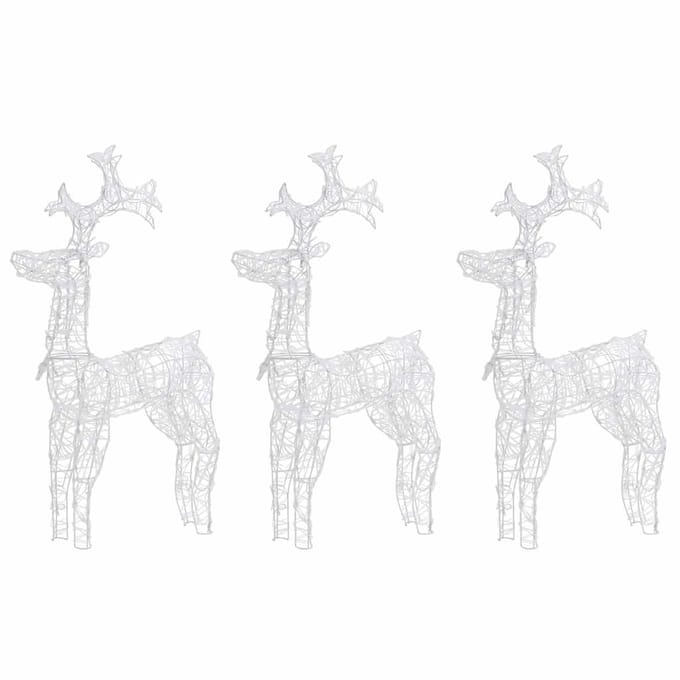 vidaXL Kerstversiering rendier 3 st 60x16x100 cm acryl