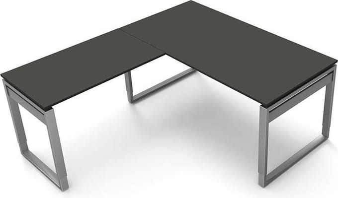 Hoekbureau Workspace 160cm antraciet hoogte verst.