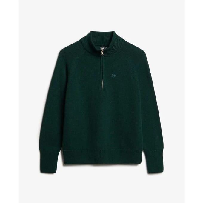 Superdry - Classic Cotton Knit Half Zip Trui Relaxed Pasvorm - Dames - Sweaters