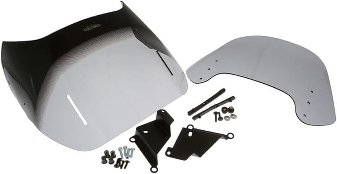 Motorfiets Windscherm - Verstelbaar Scherm - Comfortabel Rijden - Dubbele Verstelling - 5 cm Verstelbaar - Smoke Grijs