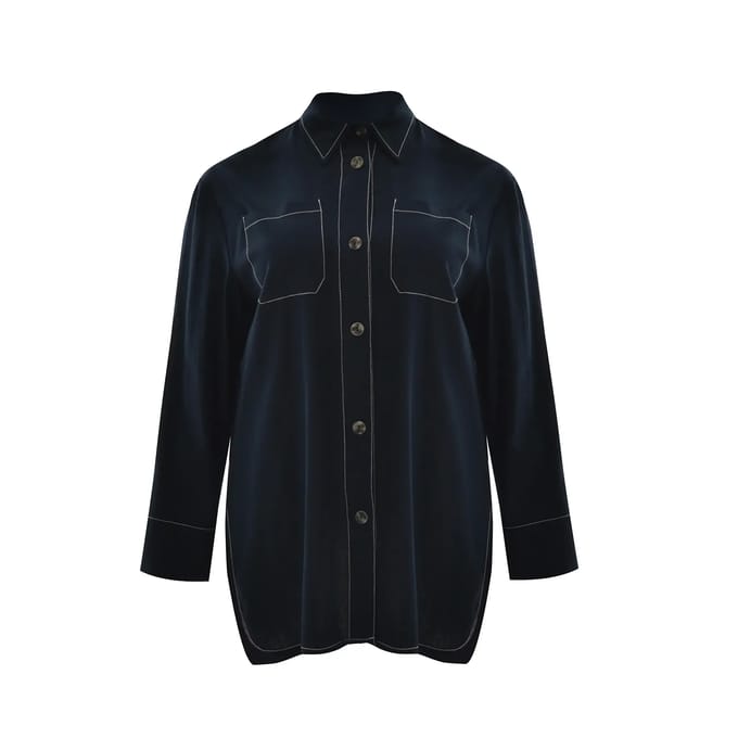Dames long мouw blouse in viscose en lin Mat Fashion
