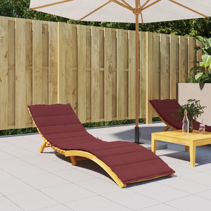 vidaXL - Ligbedkussen - 200x70x4 - cm - stof - gemêleerd - wijnrood
