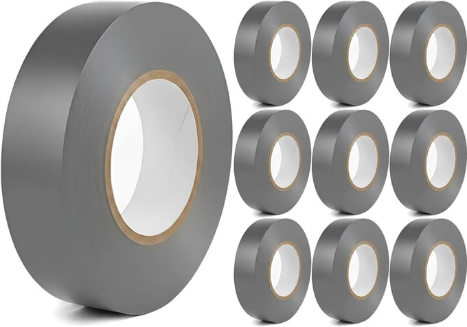 Isolatietape 10 Stuks - Kingtron Yurga - Grijs - 19mmx9m