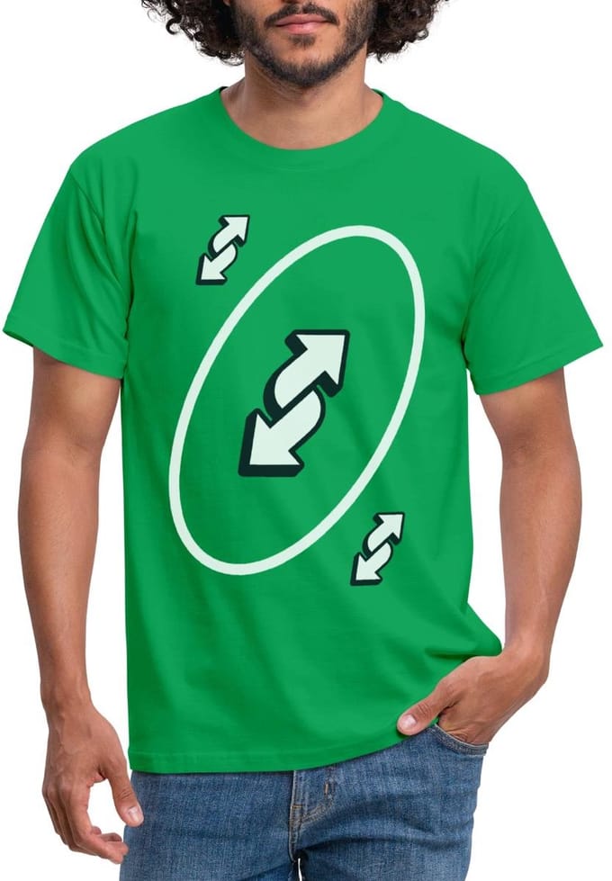 UNO Reverse Kaart Kostuum T-Shirt Heren