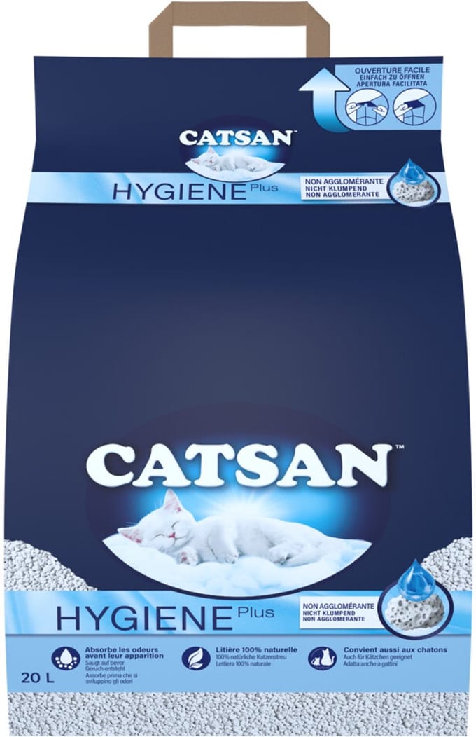 Catsan Hygiene Plus Kattenbakvulling - 2 x 20 liter - Voordeelverpakking