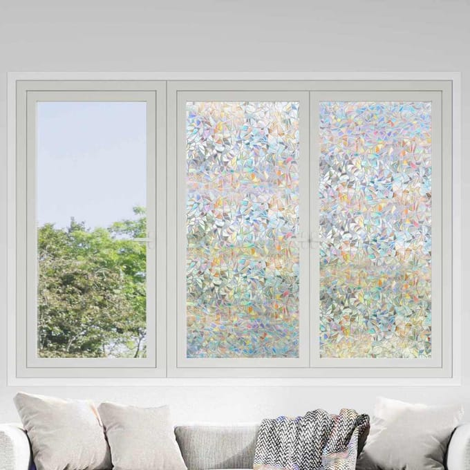 vidaXL - Statische - Raamfolie - Frosted - regenboog - 90 - x - 2000 - cm - PVC