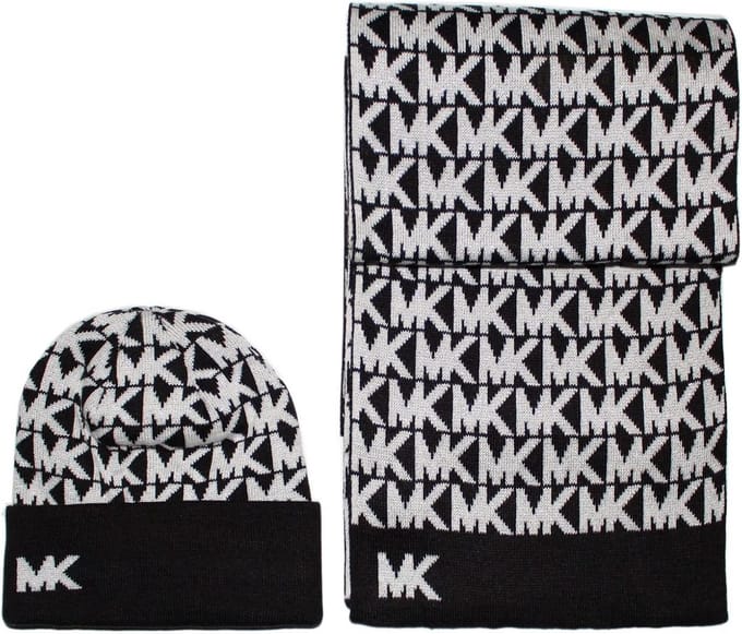 Gebreide Sjaal & Muts - Accessoires Set - Warm Blijven - Zachte Acryl Mix - One Size - Zwart